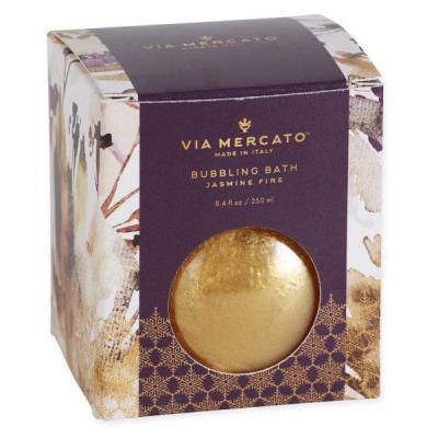 Via Mercato Shimmering Bubble Bath 8.4 Fl Oz. Gift Ready. Jasmine Fire Package