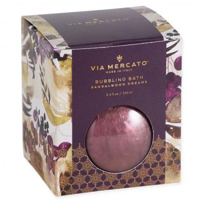 Via Mercato Shimmering Bubble Bath 8.4 Fl Oz. Gift Ready. Sandalwood Dream Package