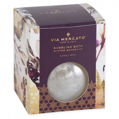 Via Mercato Shimmering Bubble Bath 8.4 Fl Oz. Gift Ready. Winter Waterlily Package